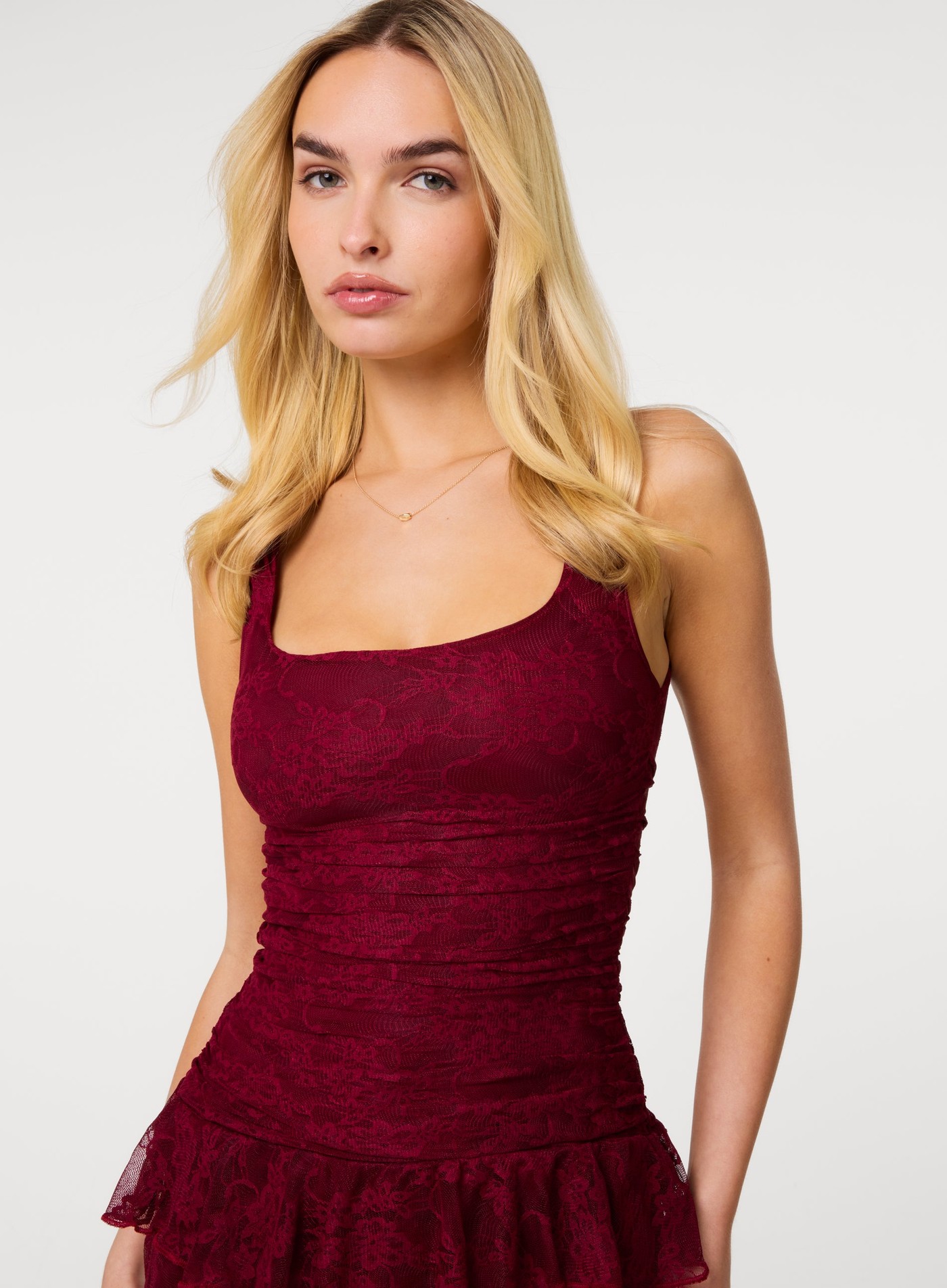 Lace Square Neck Dress view 3