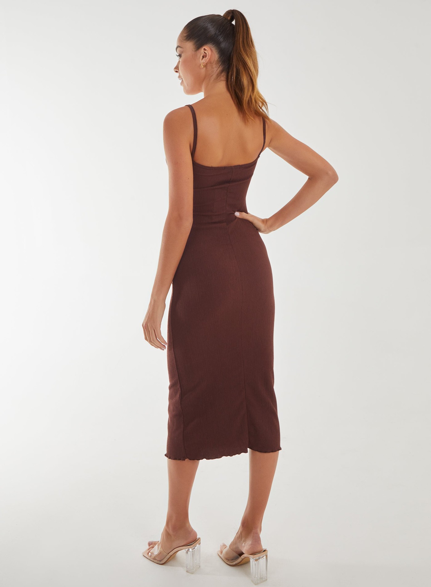 Crinkle Tie Midi Dress view 4