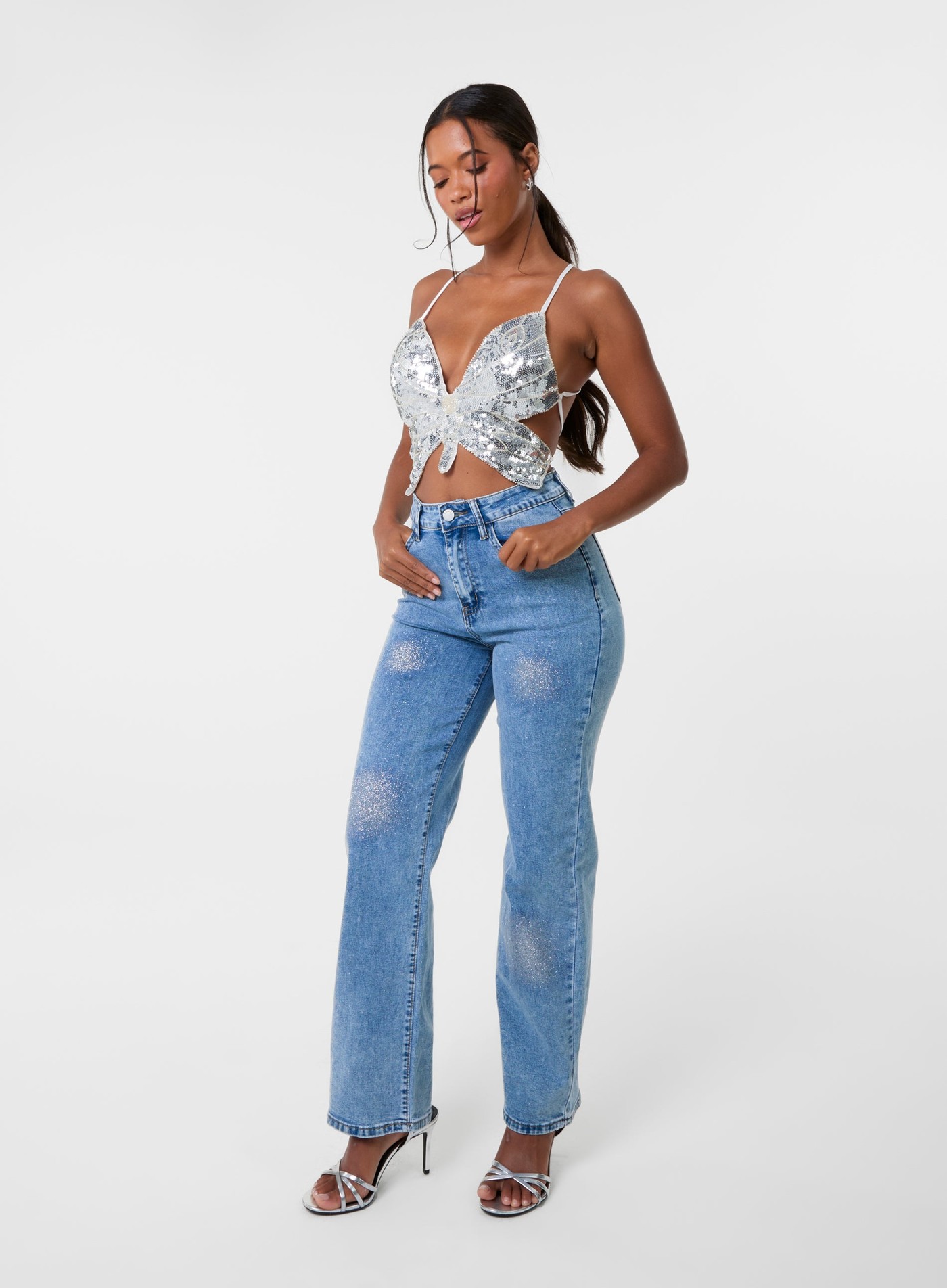 Butterfly Sequin Top view 4