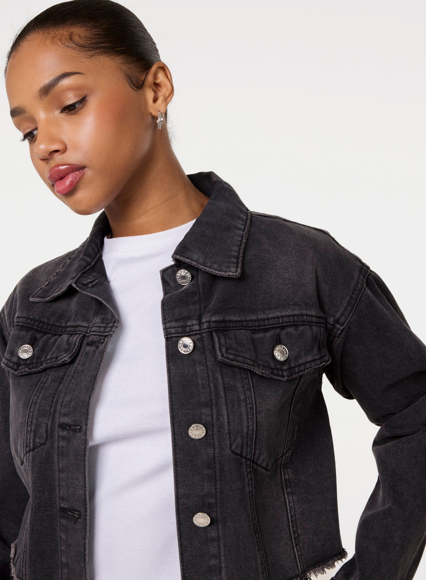 Cropped Denim Jacket view 3